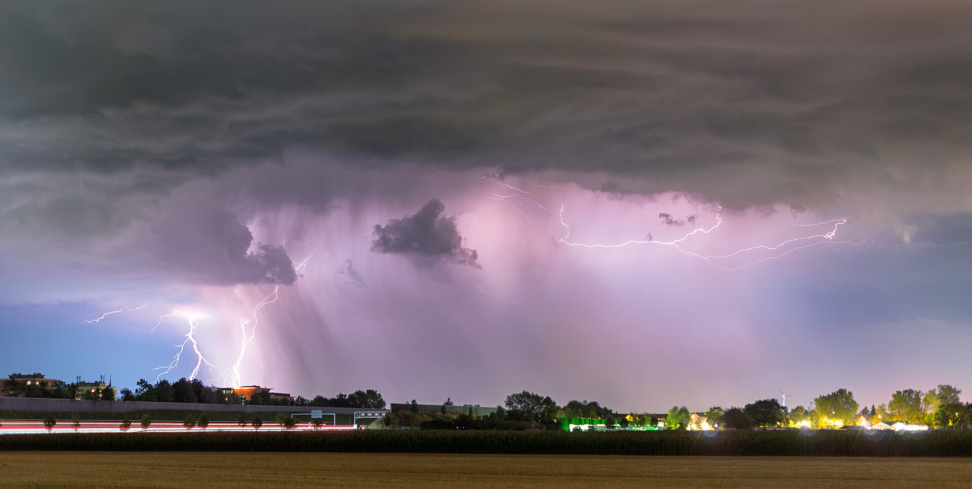 Lightning over ESO Headquarters