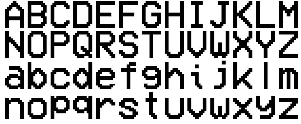 Specimen of a modern pixel font from Marcin Wichary's survey