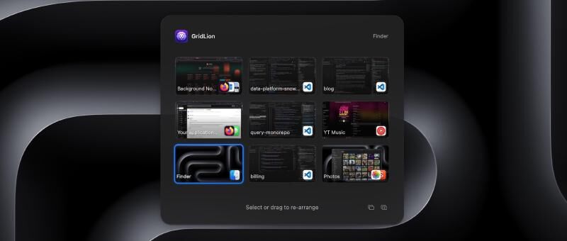 GridLion's grid-based virtual-desktop picker for macOS